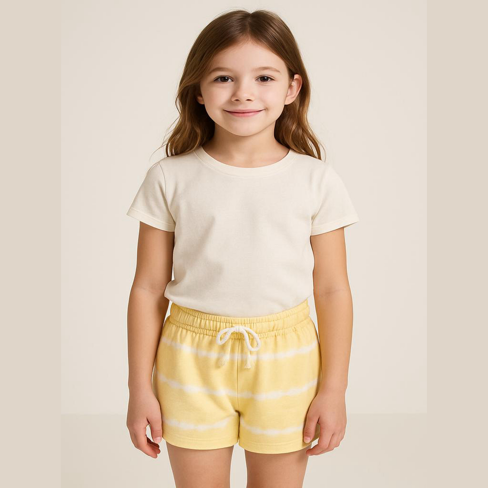 rumi ryder Girl Shorts Yellow Soft Sweats Summer Shorts 8-10 Medium Kids